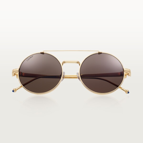 Pasha de Cartier Sunglasses Smooth golden-finish titanium, grey lenses