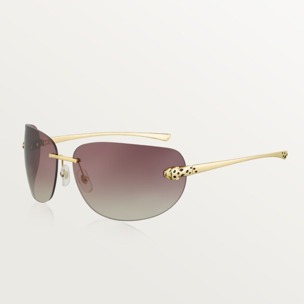 Panthère de Cartier sunglasses Smooth golden-finish metal, graduated purple lenses