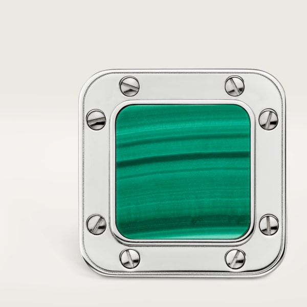 Santos de Cartier cufflinks Sterling silver, palladium finish and malachite