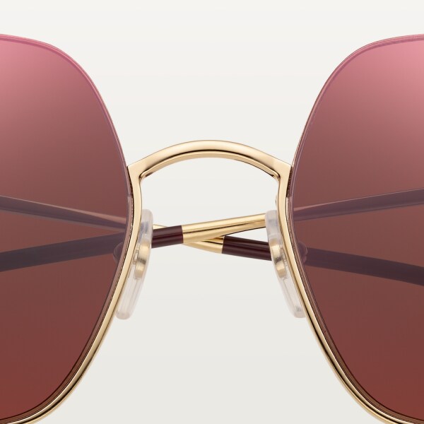 Panthère de Cartier sunglasses Smooth golden-finish metal, brown lenses with amaranthine flash