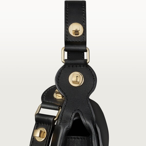 Carnassiere bag, small model, Must de Cartier Black calfskin, golden finish