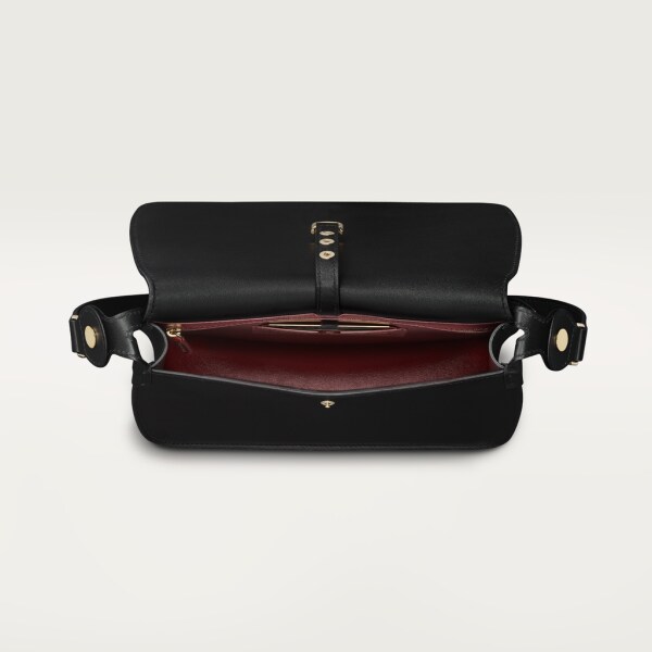 Carnassiere bag, small model, Must de Cartier Black calfskin, golden finish