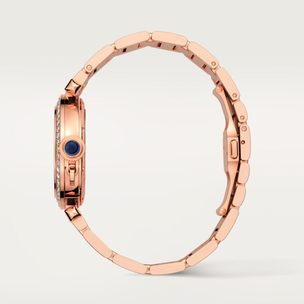 Pasha de Cartier watch 35 mm, automatic movement, rose gold, diamonds, interchangeable metal and leather straps