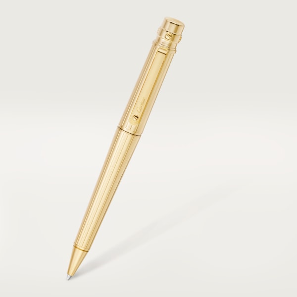 Santos de Cartier ballpoint pen Large model, engraved metal, gold finish