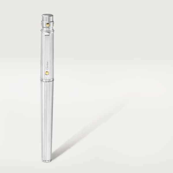 Santos de Cartier rollerball pen Large model, engraved metal, palladium and gold finishes
