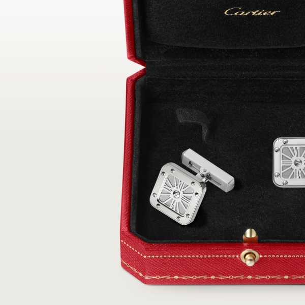 Santos de Cartier cufflinks Sterling silver, palladium finish