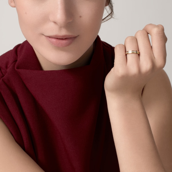 Vendome Louis Cartier wedding ring, width 3.5 mm, paved White gold, yellow gold, rose gold, diamonds
