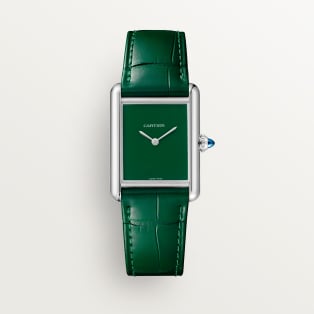 Tank Must de Cartier-horloge Large model, quartz movement, steel, leather