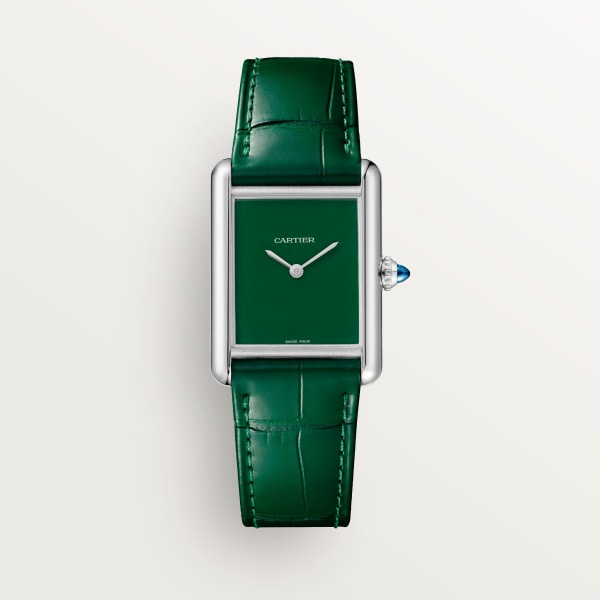 Tank Must de Cartier-horloge Large model, quartz movement, steel, leather