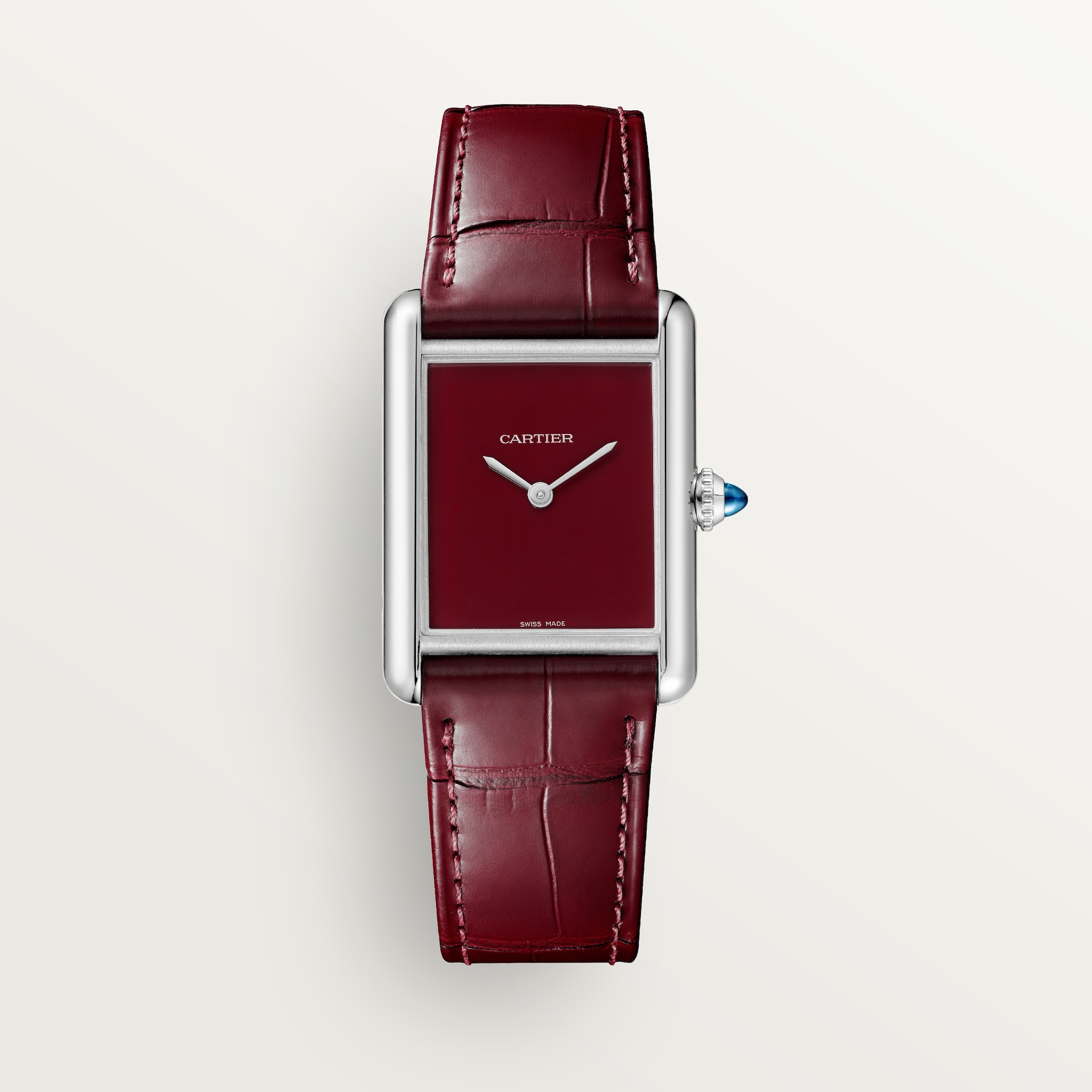 Tank Must de Cartier watchLarge model, high autonomy quartz movement, steel, leather