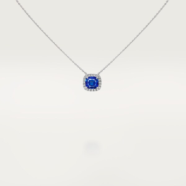 Cartier Destinée necklace with coloured stone White gold, sapphire, diamonds.