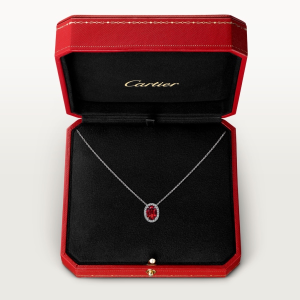 Cartier Destinée necklace with coloured stone White gold, rubies, diamonds