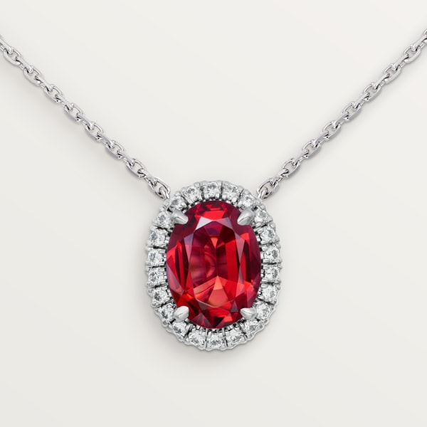 Cartier Destinée necklace with coloured stone White gold, rubies, diamonds