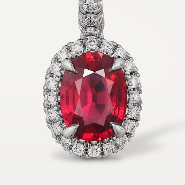 Cartier Destinée earrings with coloured stone White gold, rubies, diamonds