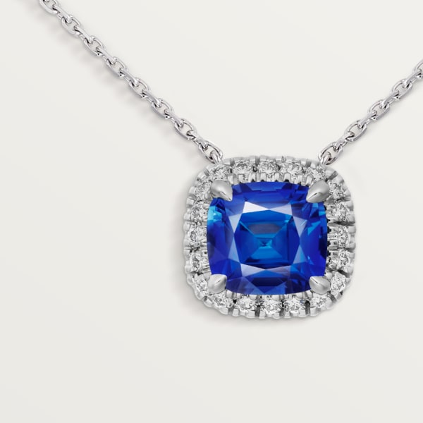 Cartier Destinée necklace with coloured stone White gold, sapphire, diamonds.