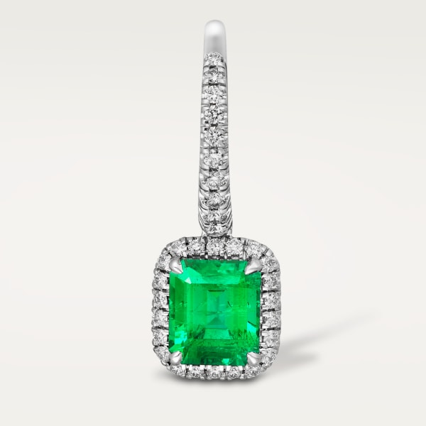 Cartier Destinée earrings with coloured stone White gold, emerald, diamonds