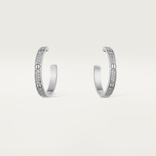 <span class='lovefont'>A </span> hoop earrings, medium model, paved White gold, diamond