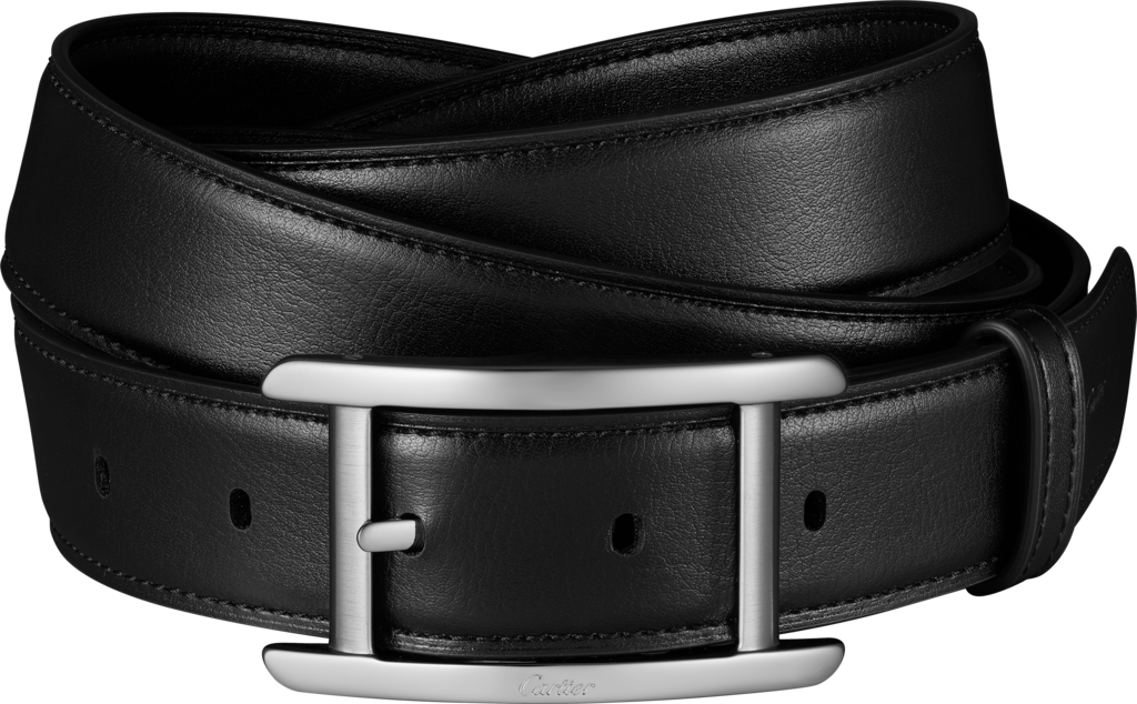 Belt, Tank de CartierBlack non-animal material, palladium-finish buckle