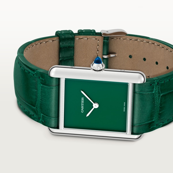 Tank Must de Cartier-horloge Large model, quartz movement, steel, leather