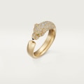 Panthère de Cartier ring, small model, semi-paved Yellow gold, emeralds, onyx, diamonds