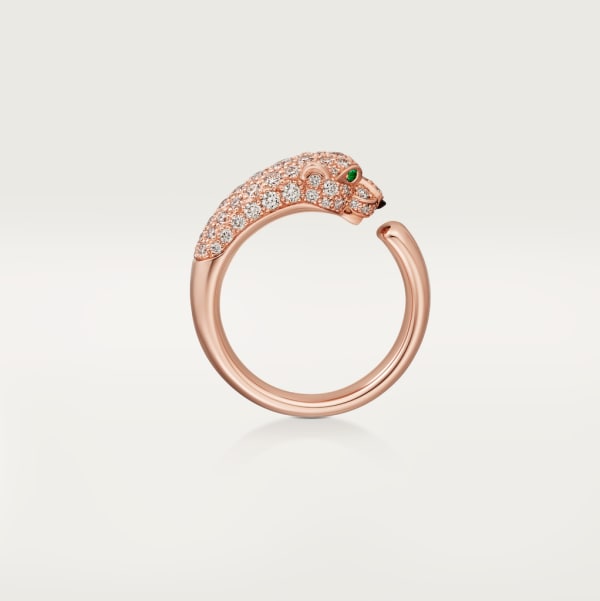 Panthère de Cartier ring Rose gold, onyx, emeralds, diamonds