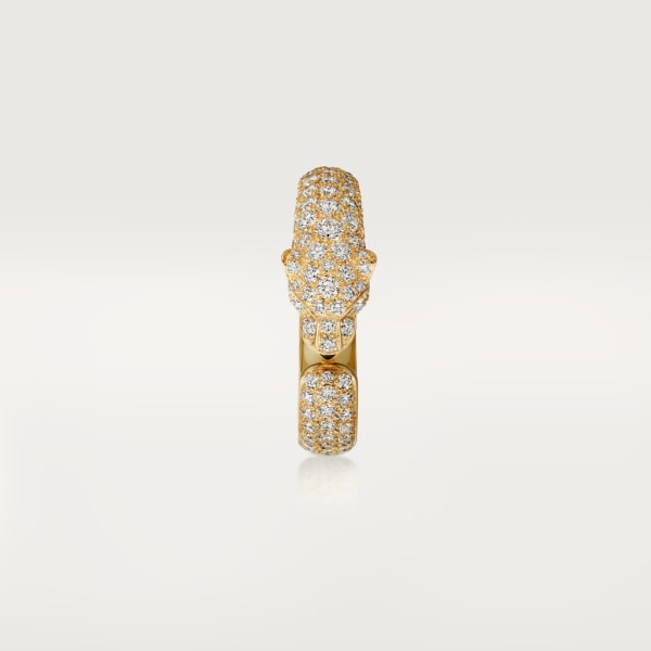 Panthère de Cartier ring, small model, paved Yellow gold, emeralds, onyx, diamonds