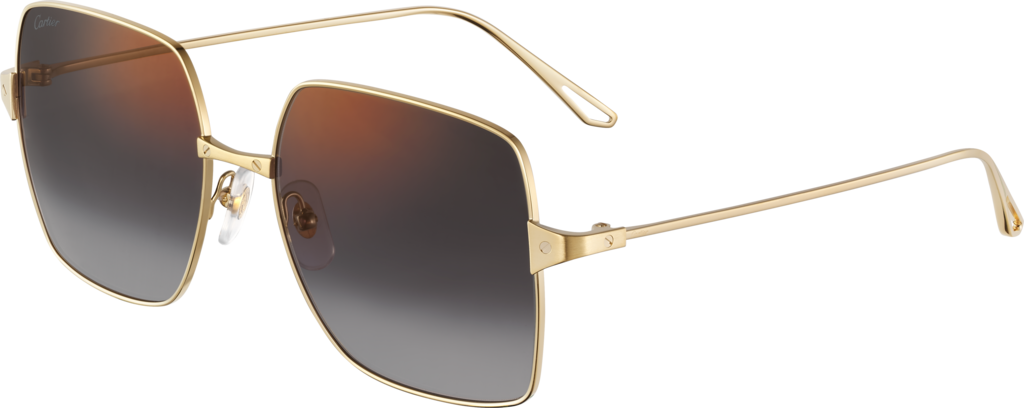 Santos de Cartier sunglassesSmooth and brushed golden-finish metal, graduated grey lenses with golden flash