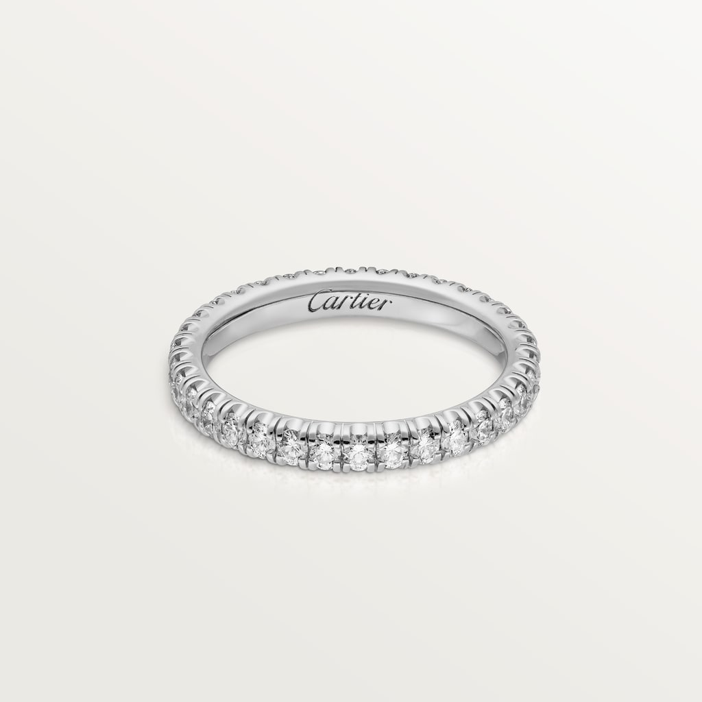 Etincelle de Cartier wedding ring, width 2 mm, pavedWhite gold, diamonds