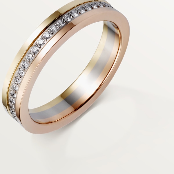 Vendôme Louis Cartier Wedding Ring White gold, yellow gold, rose gold, diamonds