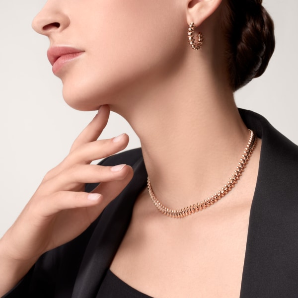 Clash de Cartier earrings Diamonds Rose gold, diamonds
