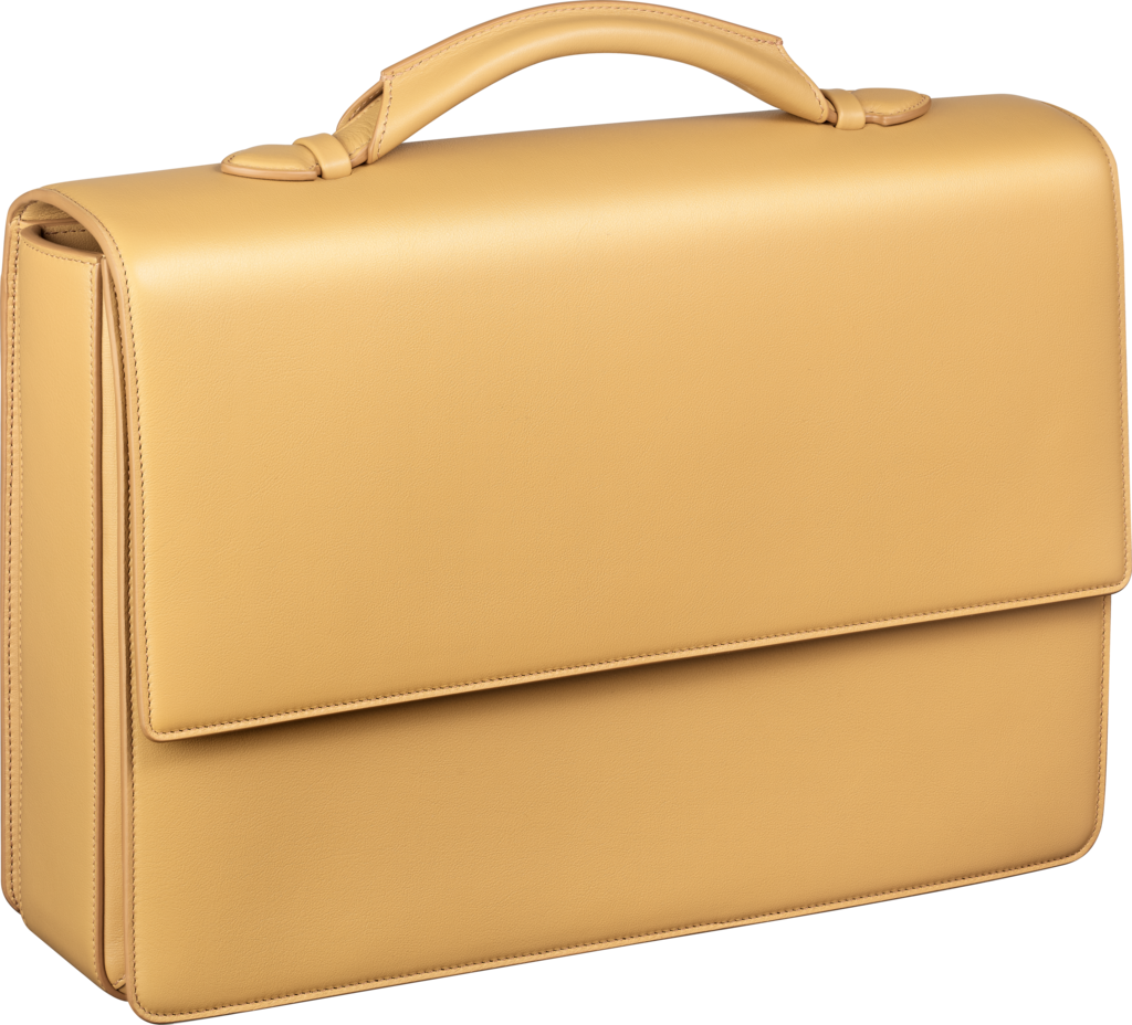 Briefcase, Must de CartierTan calfskin, palladium finish