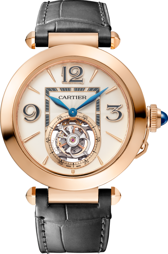 Pasha de Cartier watch41 mm, hand-wound mechanical movement, rose gold, 2 interchangeable leather straps