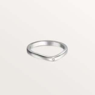 Ballerine wedding ring, width 2 mm, 3 diamonds  Platinum, diamonds