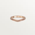 Ballerine wedding ring, width 2 mm, semi-paved Rose gold, diamonds