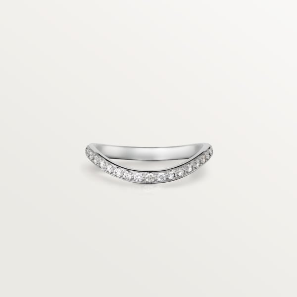 Trinity Ruban wedding ring, width 2 mm, paved Platinum, diamond