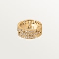 Maillon Panthère ring, three rows, semi-paved Yellow gold, diamonds