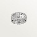 Maillon Panthère ring, three rows, semi-paved White gold, diamonds