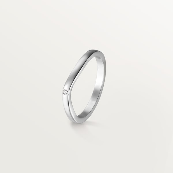Ballerine wedding ring, width 2 mm, 3 diamonds  Platinum, diamonds