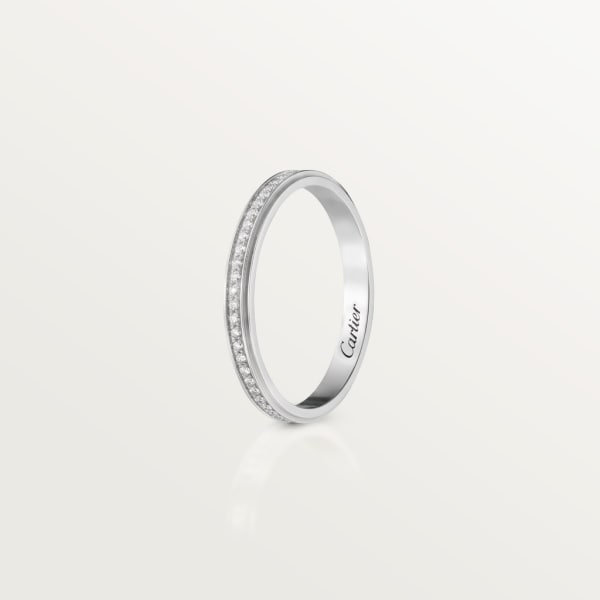 Cartier d'Amour wedding ring, width 2.3 mm, paved  Platinum, diamonds