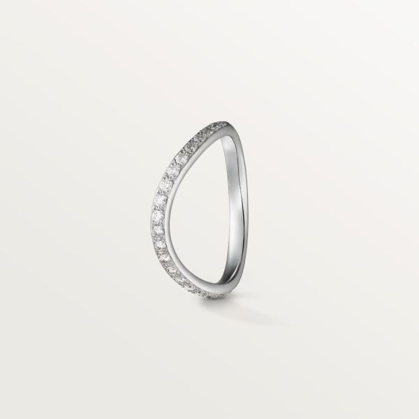 Trinity Ruban wedding ring, width 2 mm, paved Platinum, diamond