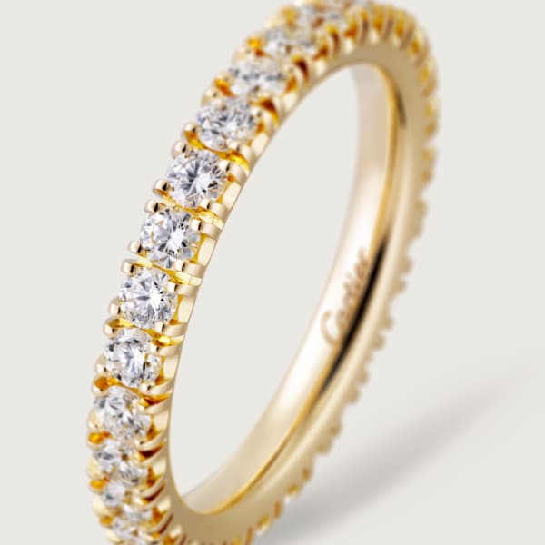 Etincelle de Cartier wedding ring, width 2.6 mm, paved Yellow gold, diamonds