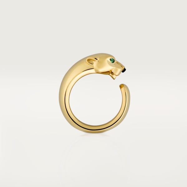 Panthère de Cartier ring, medium model Yellow gold, onyx, tsavorite garnet