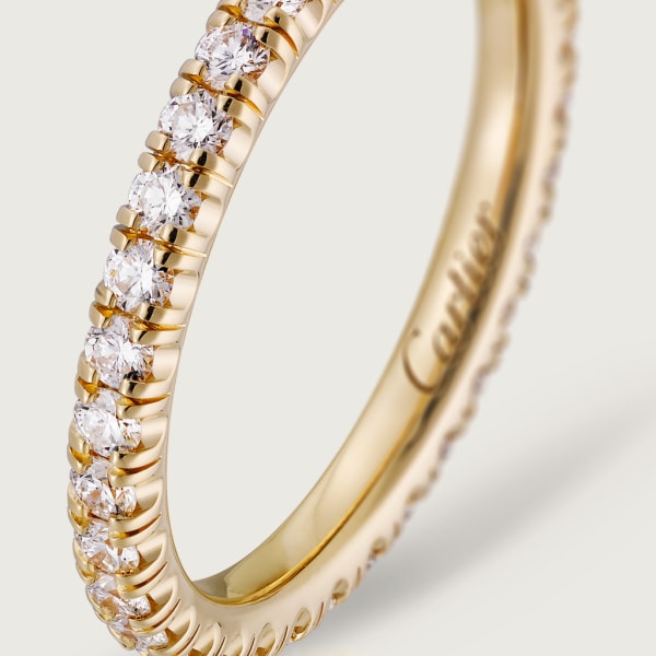 Etincelle de Cartier wedding ring, width 2 mm, paved Yellow gold, diamonds