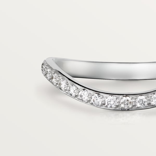 Trinity Ruban wedding ring, width 2 mm, paved Platinum, diamond