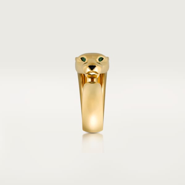 Panthère de Cartier ring, medium model Yellow gold, onyx, tsavorite garnet