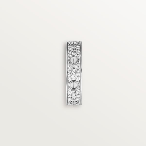Love ring, small model, paved White gold, diamonds