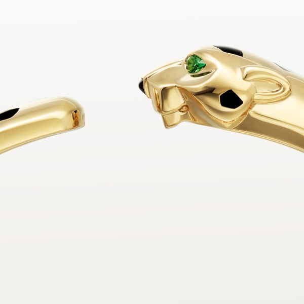 Panthère de Cartier bracelet, medium model Yellow gold, tsavorite garnets, onyx