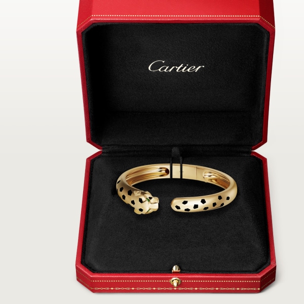 Panthère de Cartier bracelet, medium model Yellow gold, tsavorite garnets, onyx