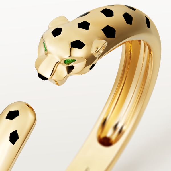 Panthère de Cartier bracelet, medium model Yellow gold, tsavorite garnets, onyx