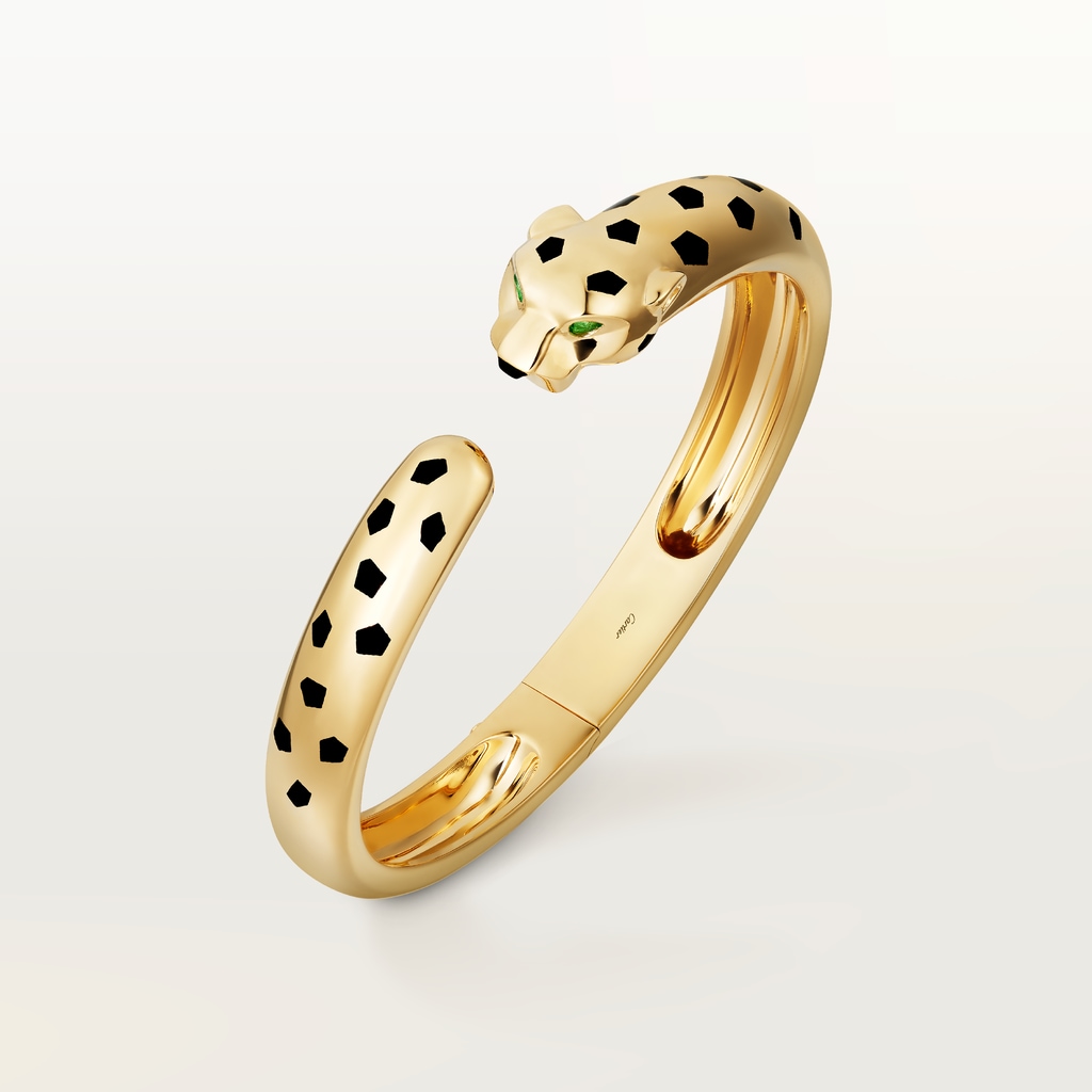 Panthère de Cartier bracelet, medium modelYellow gold, tsavorite garnets, onyx